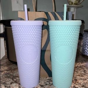 Starbucks studded matte mint and lilac tumbler 24oz